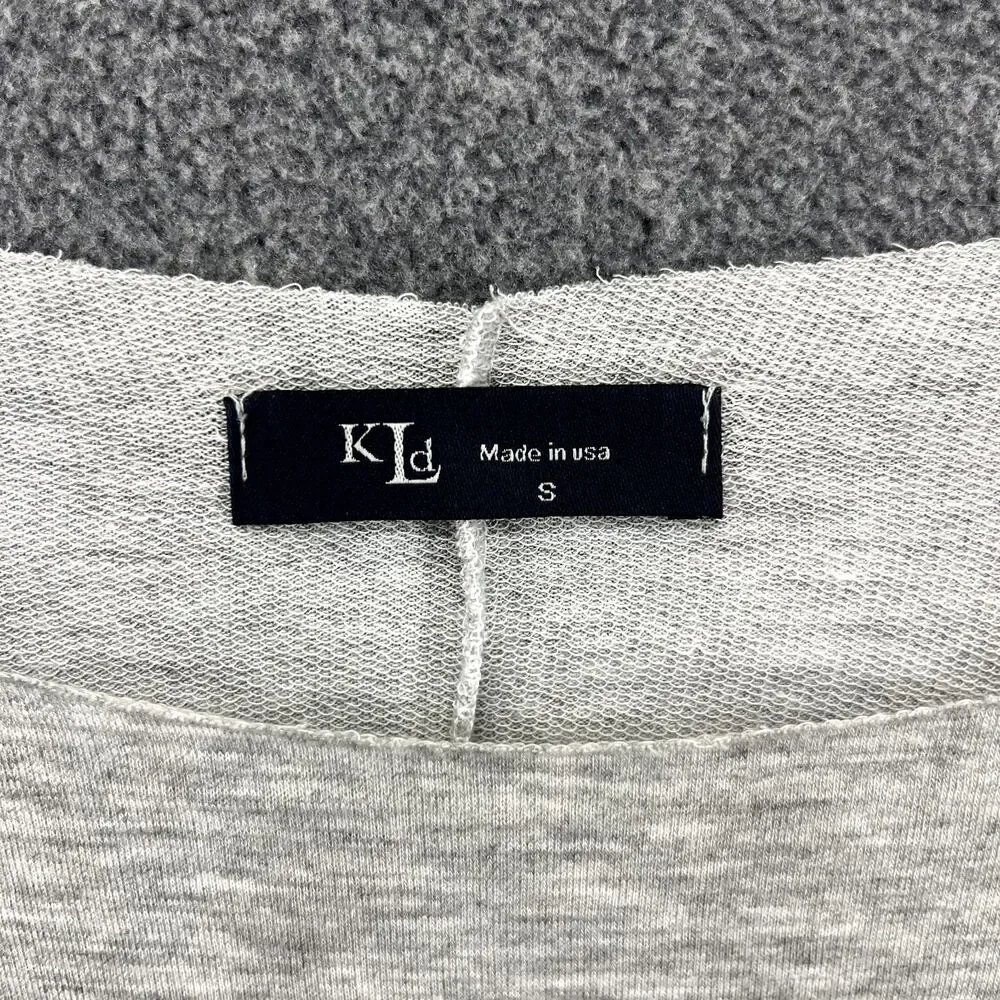 KLD Sweater Womens Small Gray Tunic Boxy Oversized raw hem‎ dolman sleeve